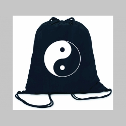 Jin Jang - Yin Yang  ľahké sťahovacie vrecko ( batoh / vak ) s čiernou šnúrkou, 100% bavlna 100 g/m2, rozmery cca. 37 x 41 cm